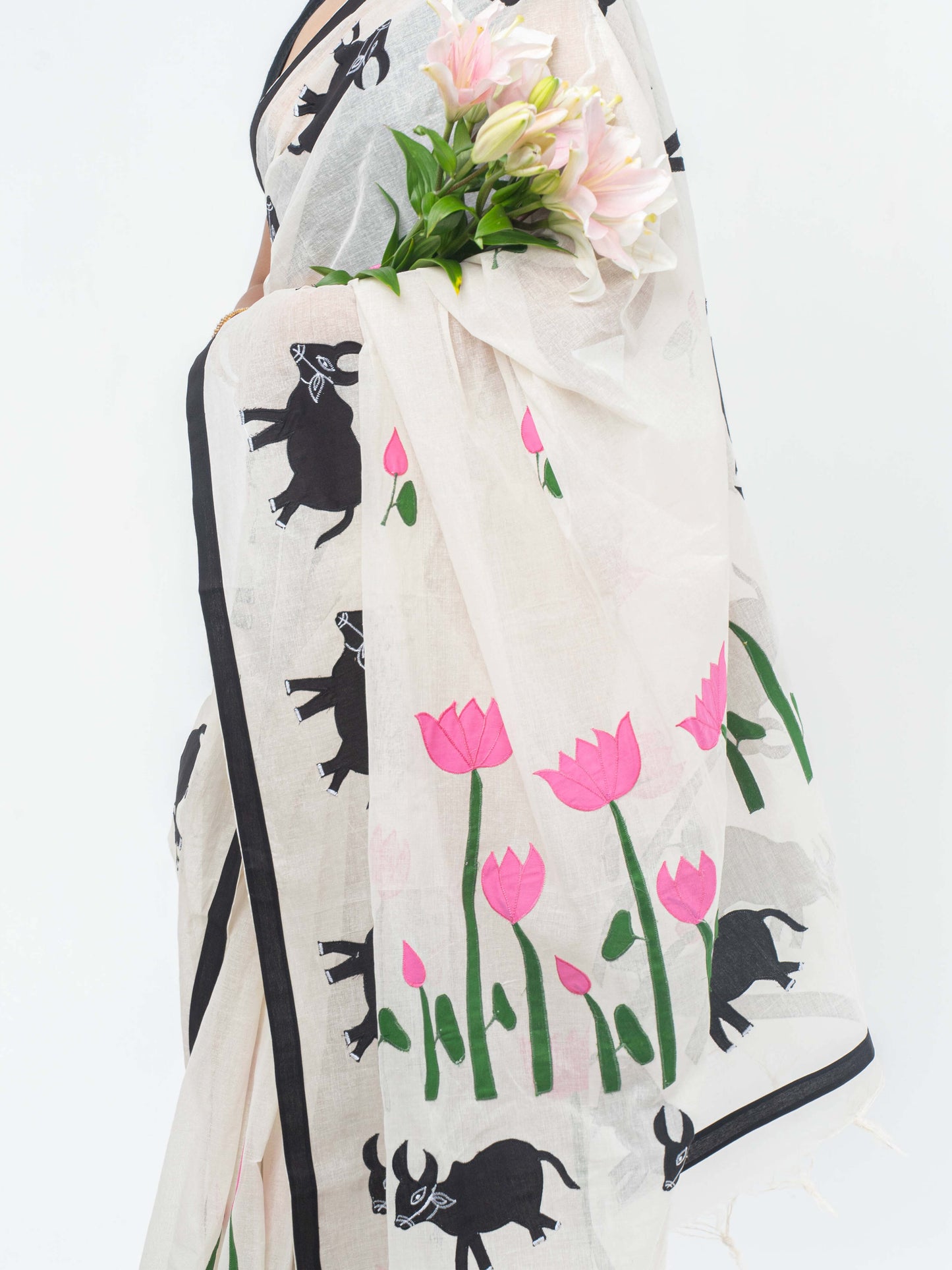 Nandi Applique Saree