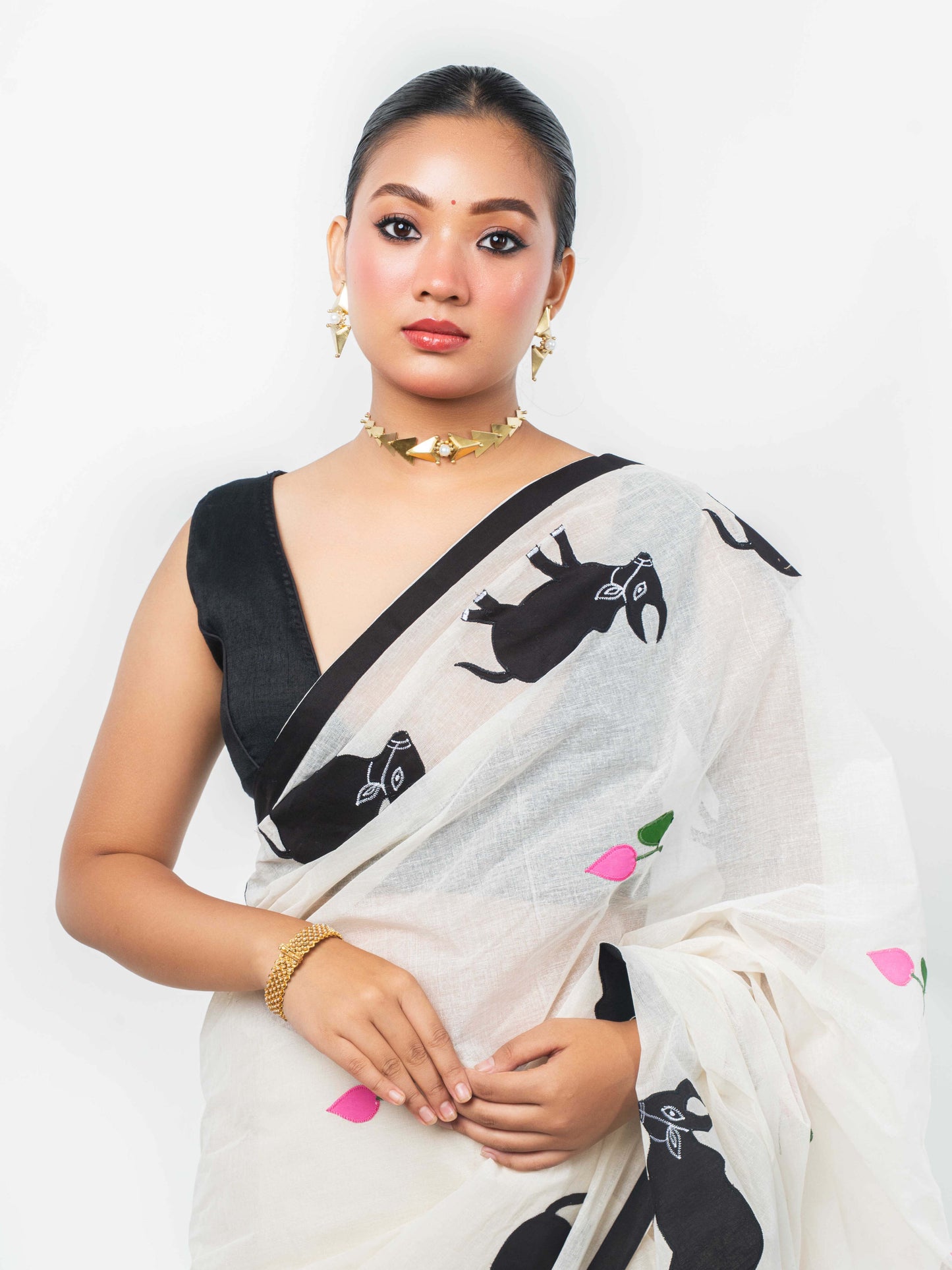 Nandi Applique Saree