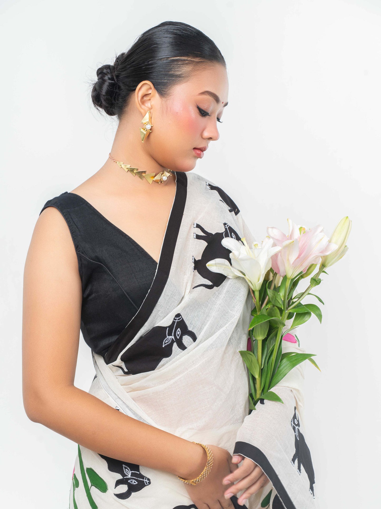 Nandi Applique Saree