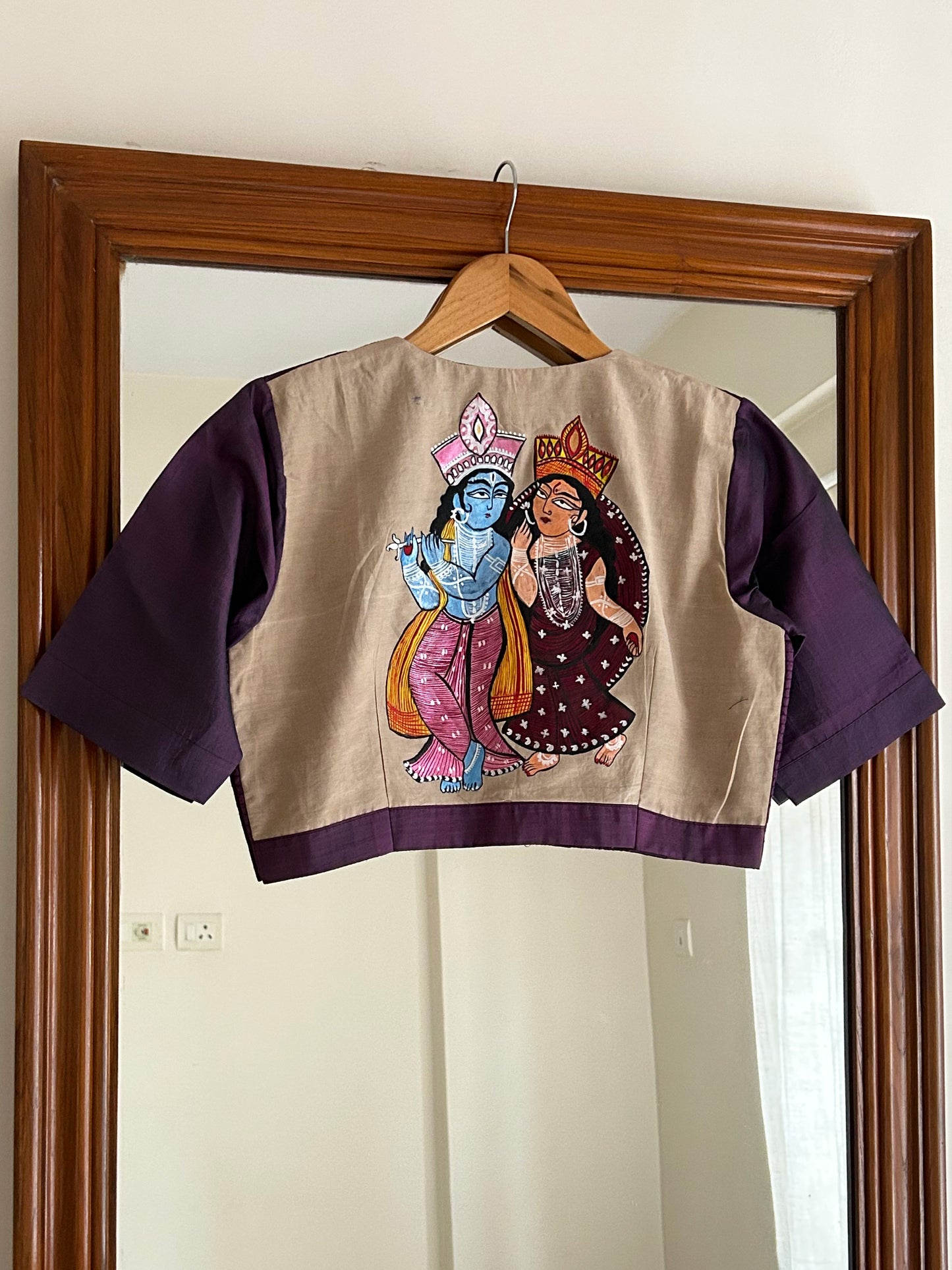RADHA KRISHNA PURPLE SILK