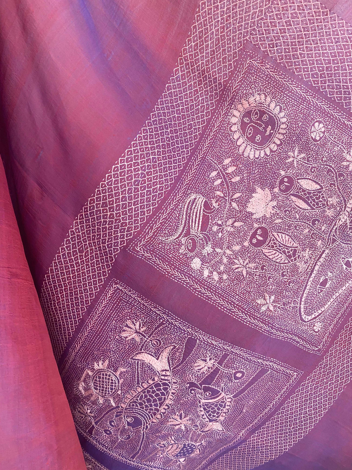 Folk saree - BERRY