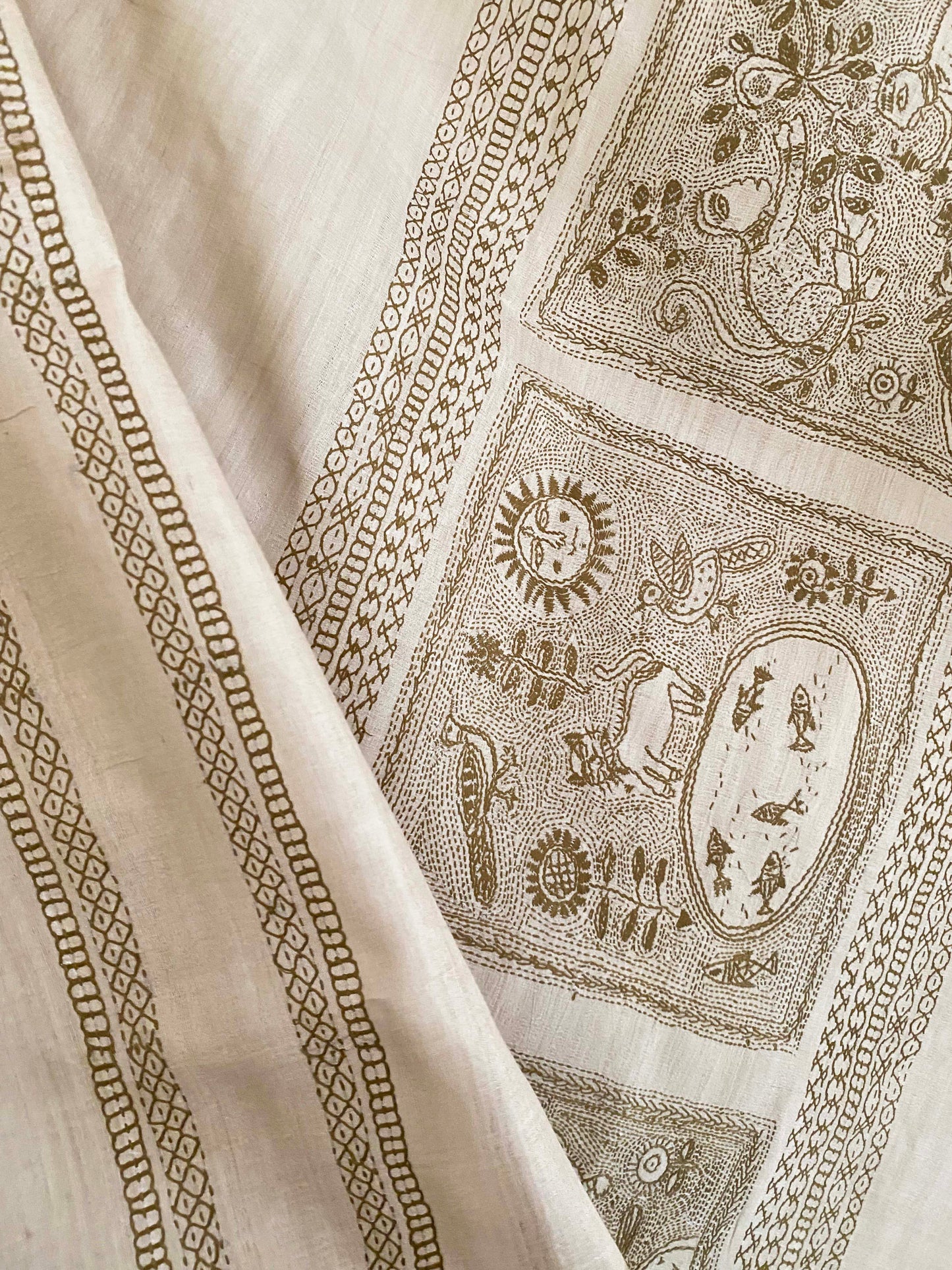 Folk saree - MUSTARD & KORA