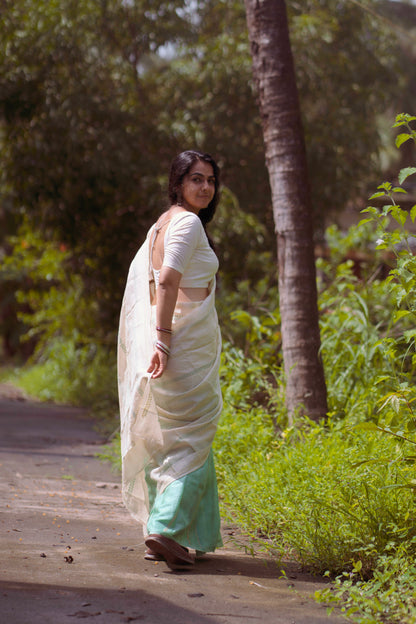 Panna Chikankari Saree