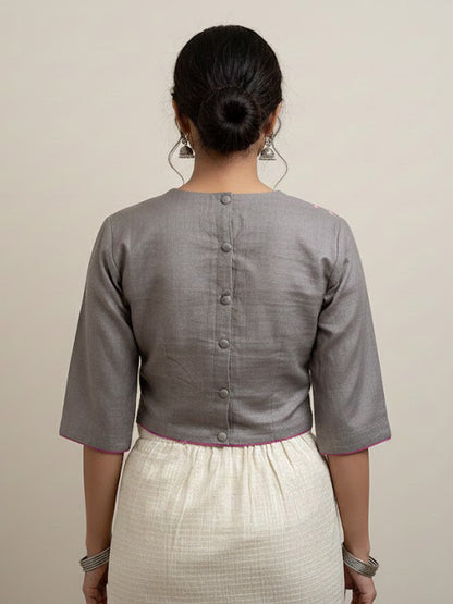 Chikankari silk Blouse
