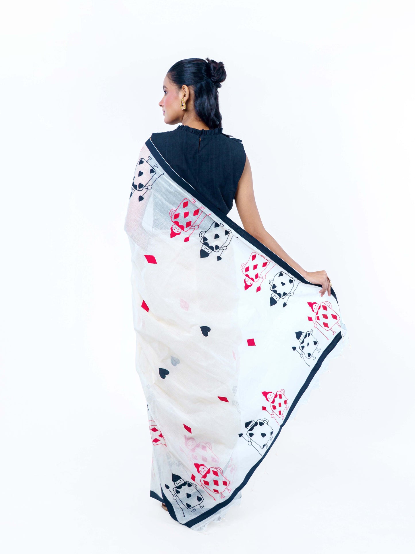 Taash Applique Saree