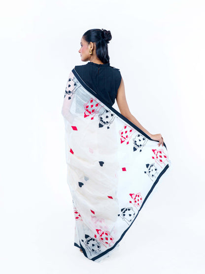 Taash Applique Saree