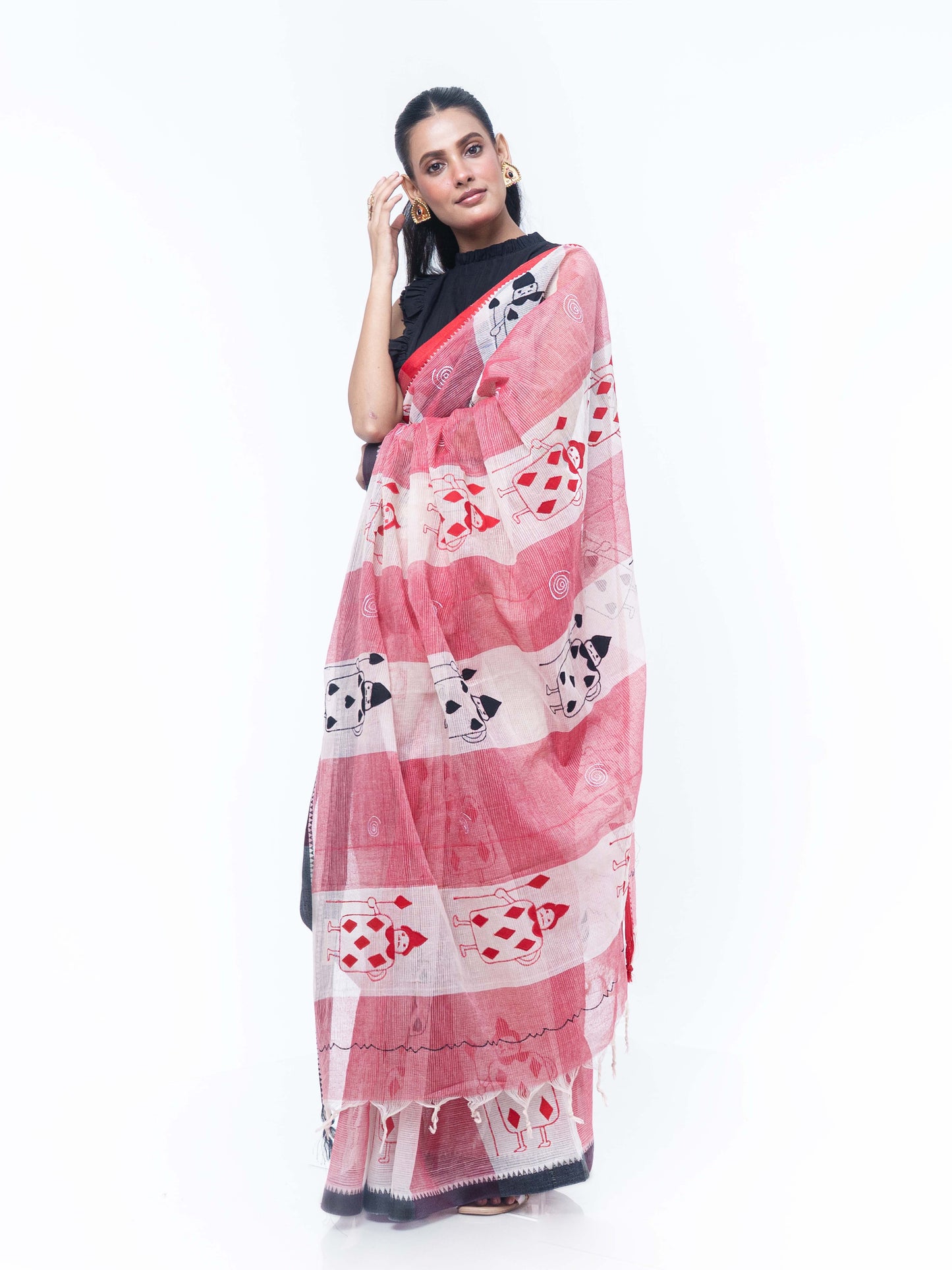 Laal Shada Taant Saree