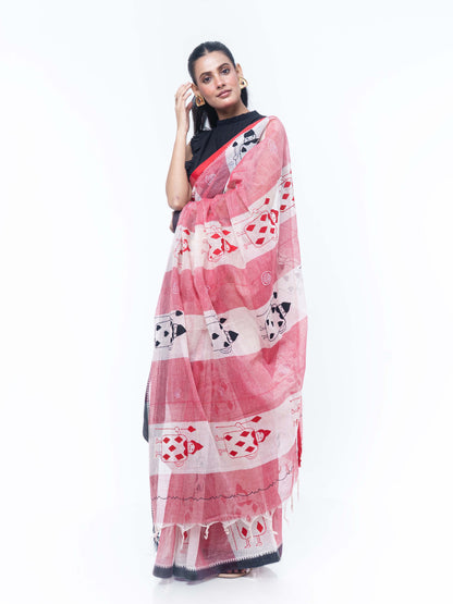 Laal Shada Taant Saree