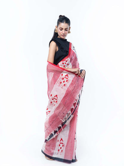 Laal Shada Taant Saree