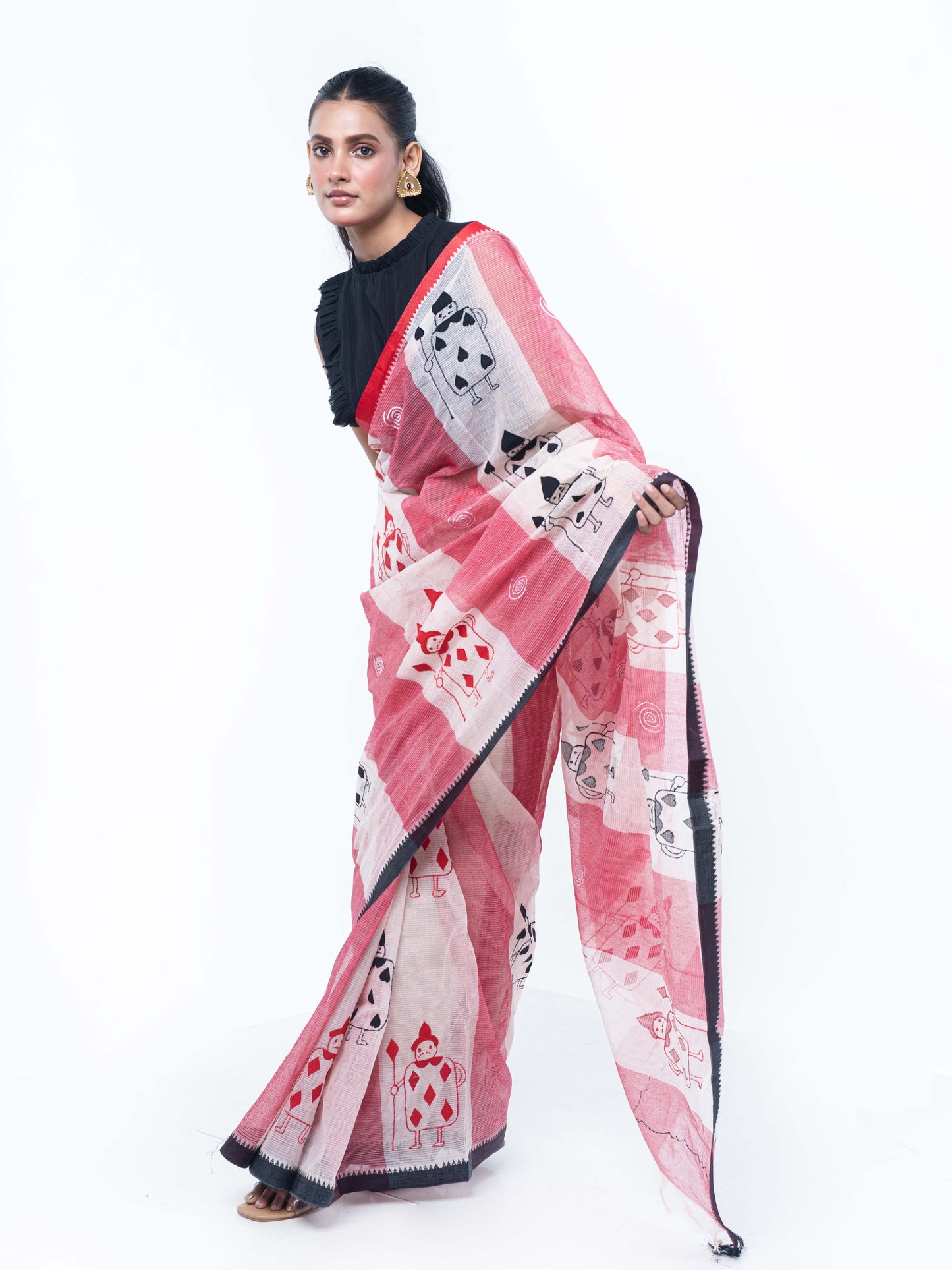 Laal Shada Taant Saree