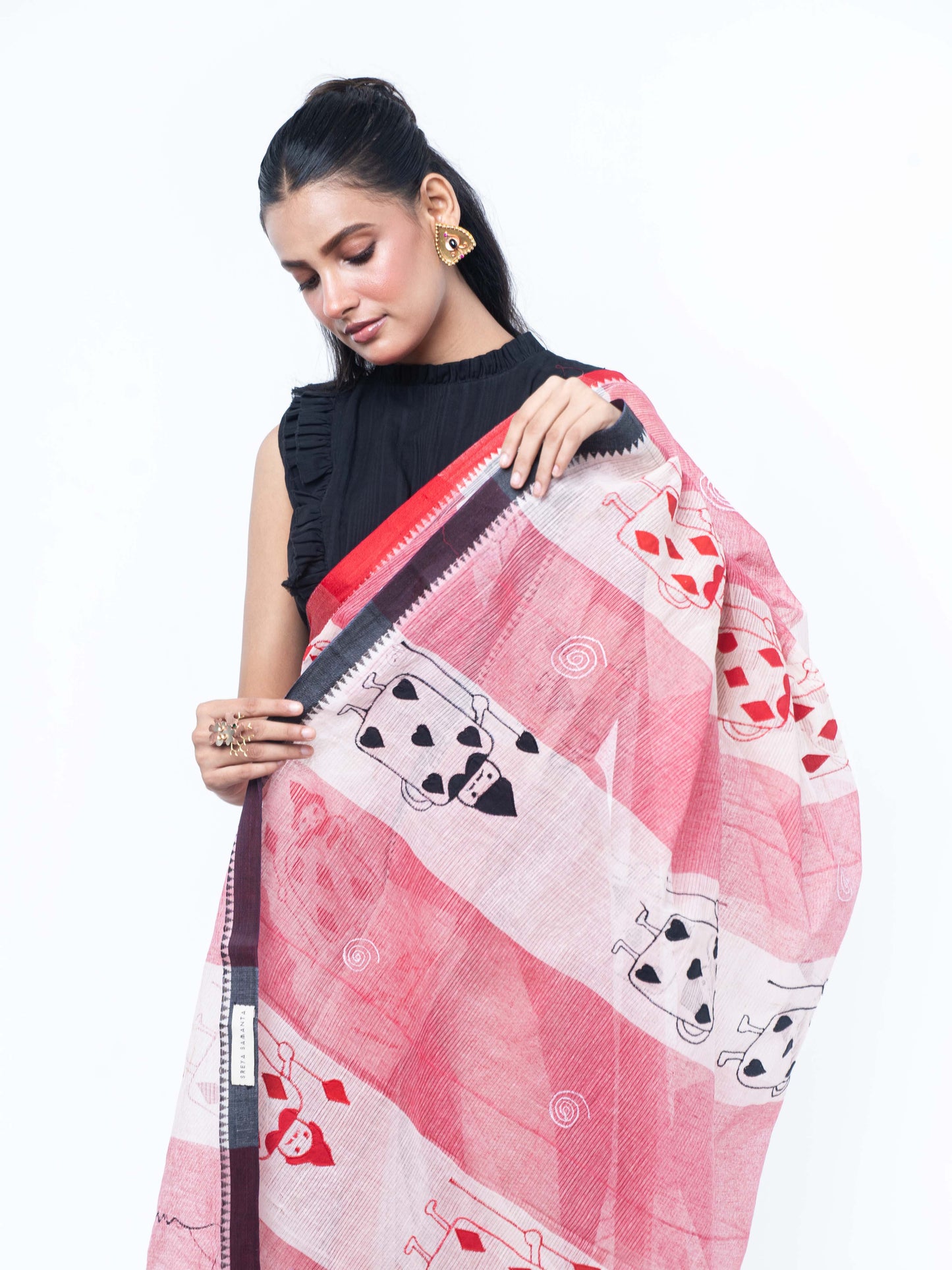 Laal Shada Taant Saree