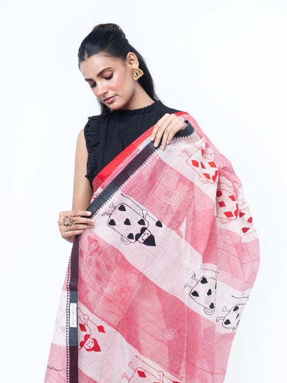 Laal Shada Taant Saree