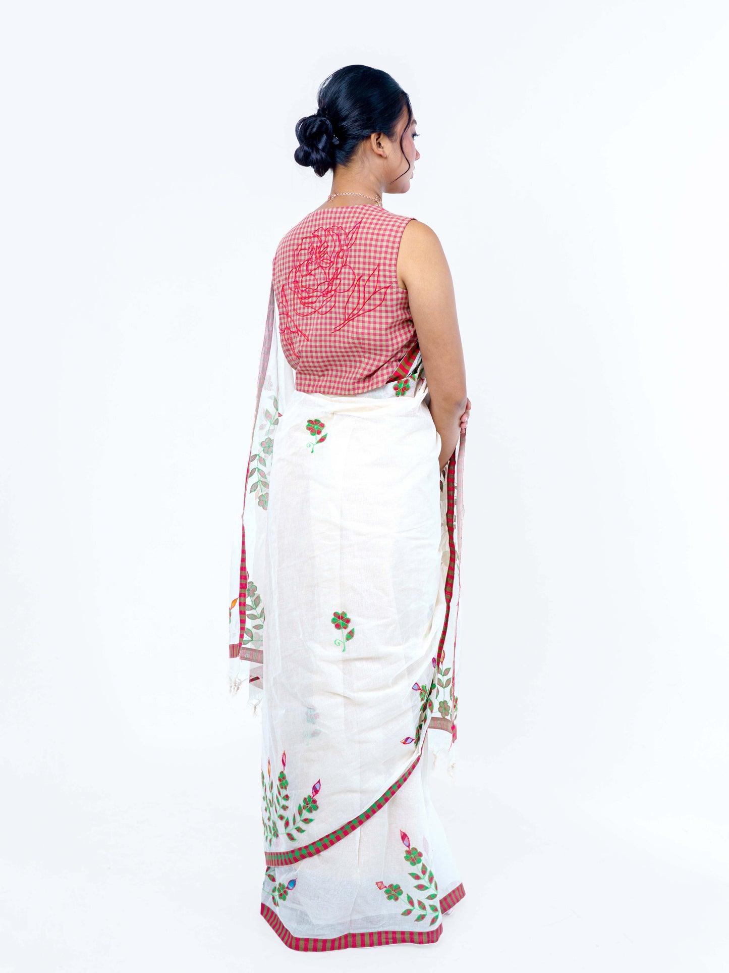 Jhini Applique saree