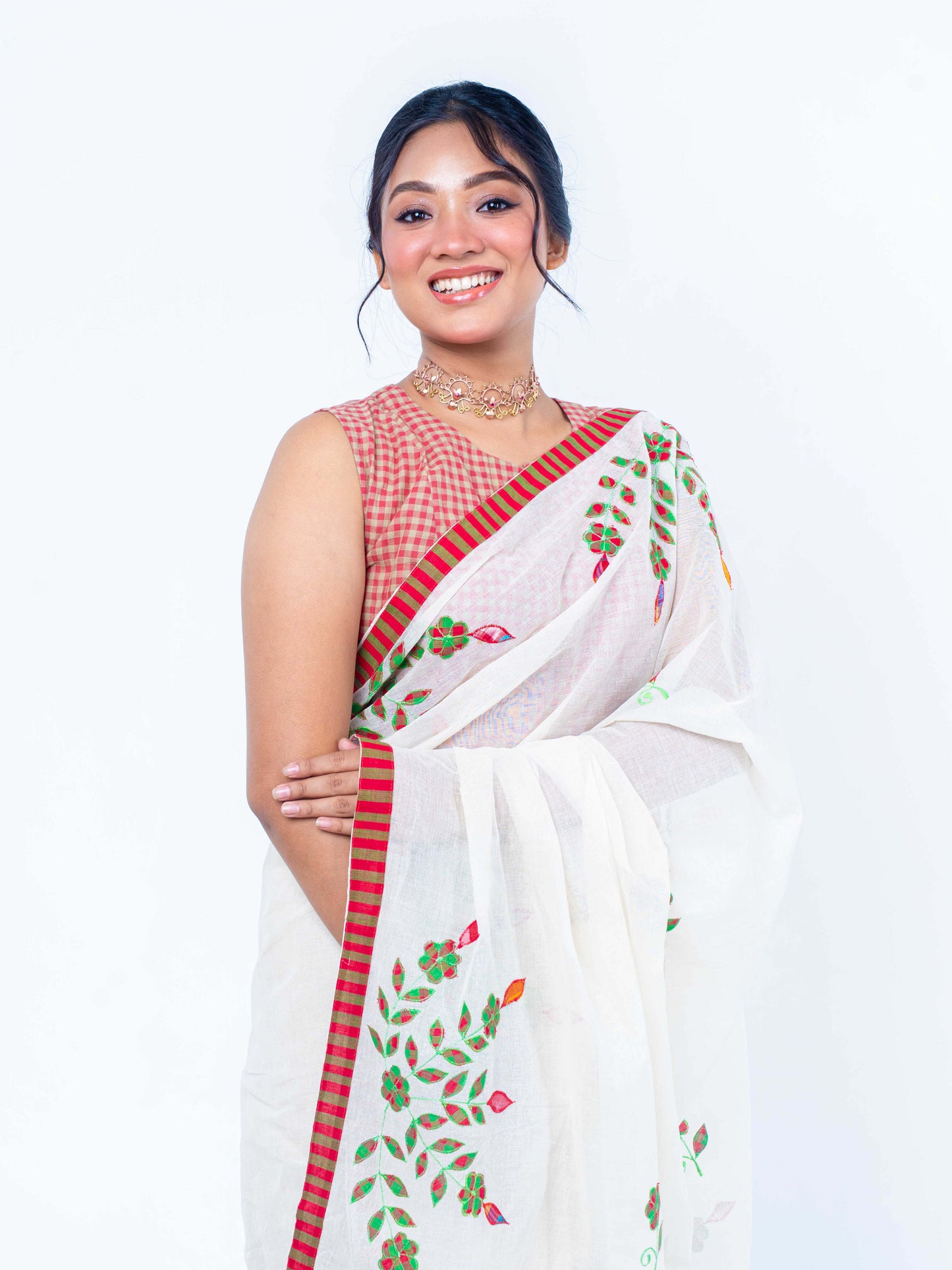 Jhini Applique saree