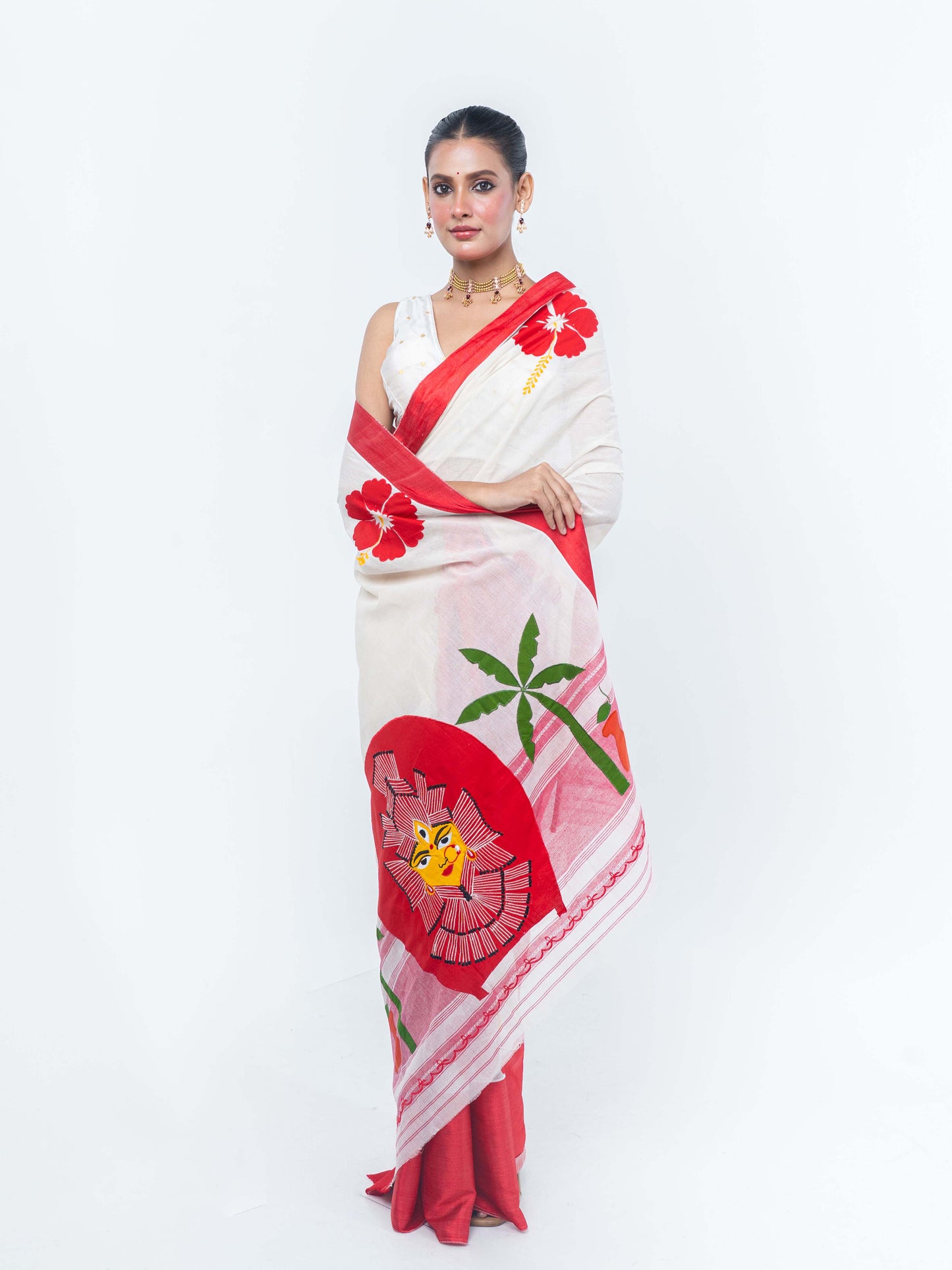 Maa Durga Applique Saree