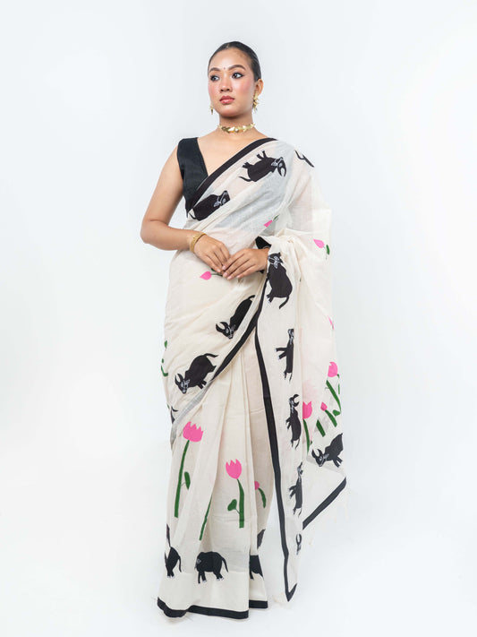 Nandi Applique Saree