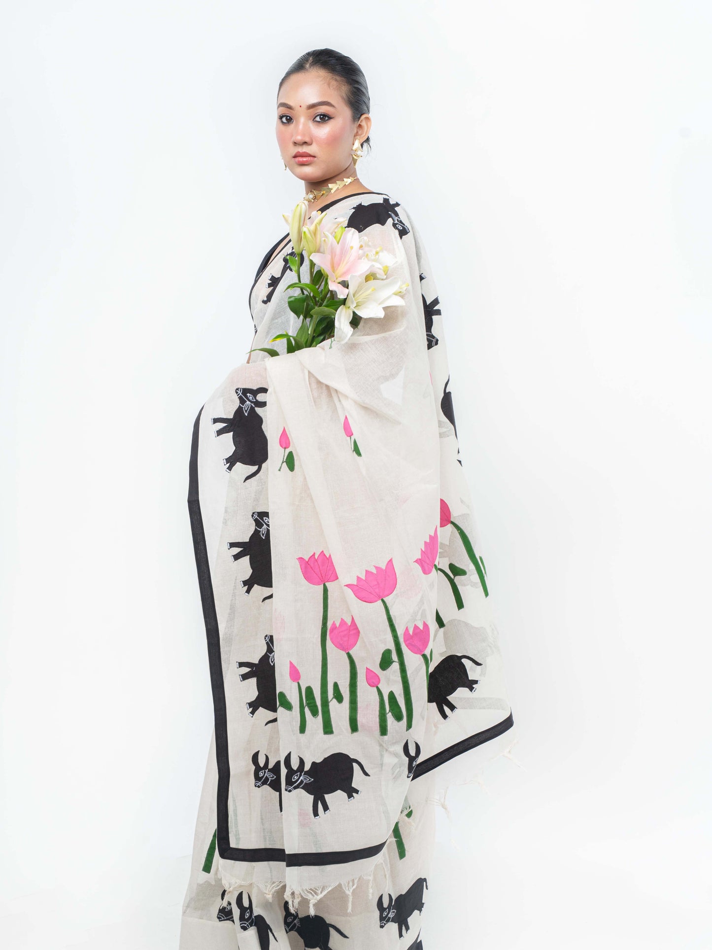 Nandi Applique Saree