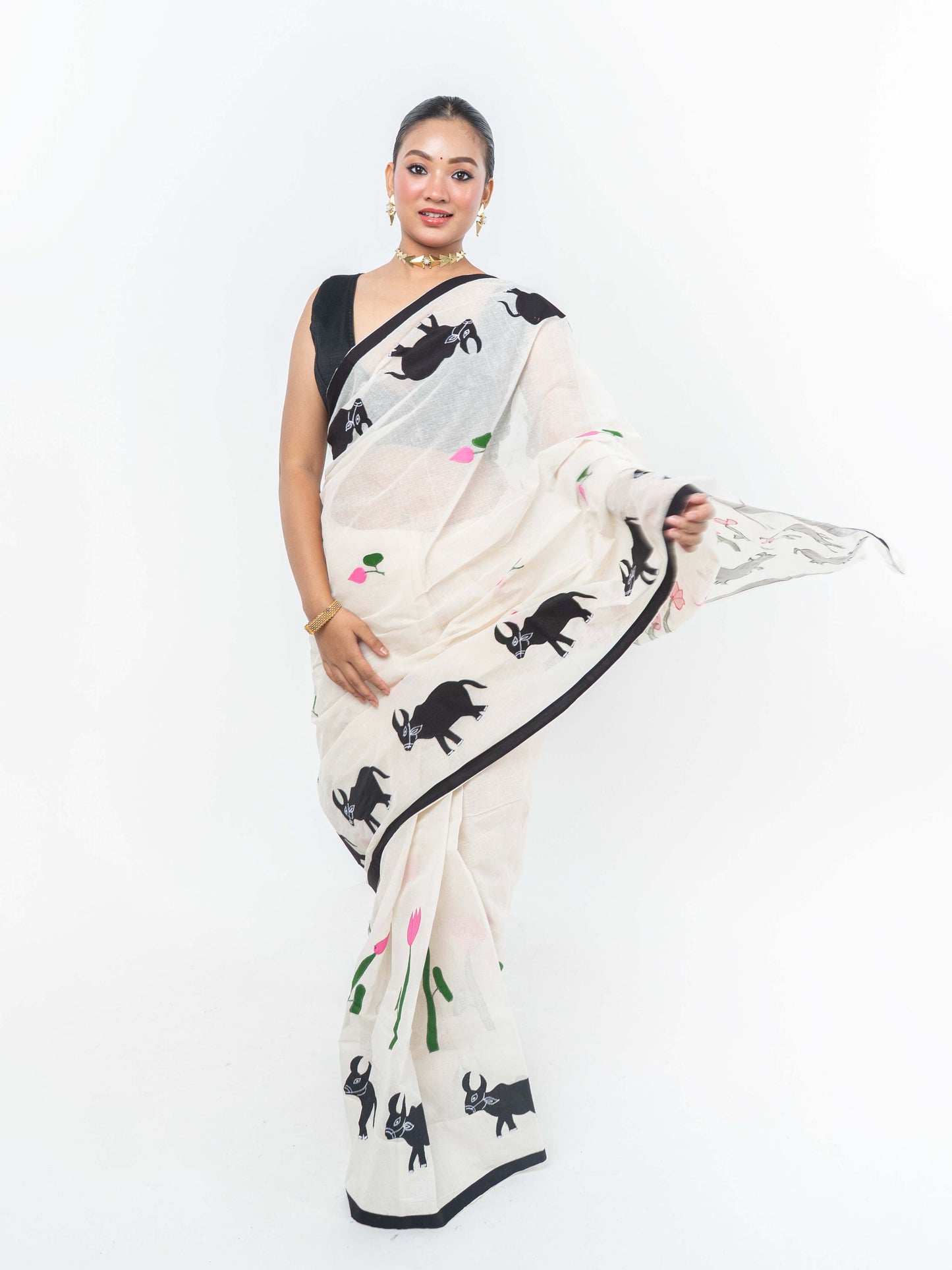 Nandi Applique Saree