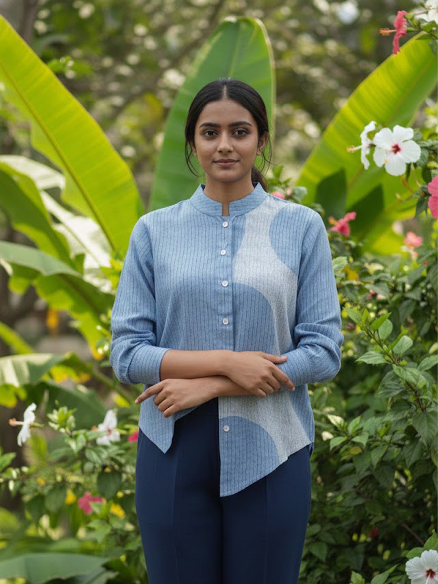 Polka Asymmetric shirt