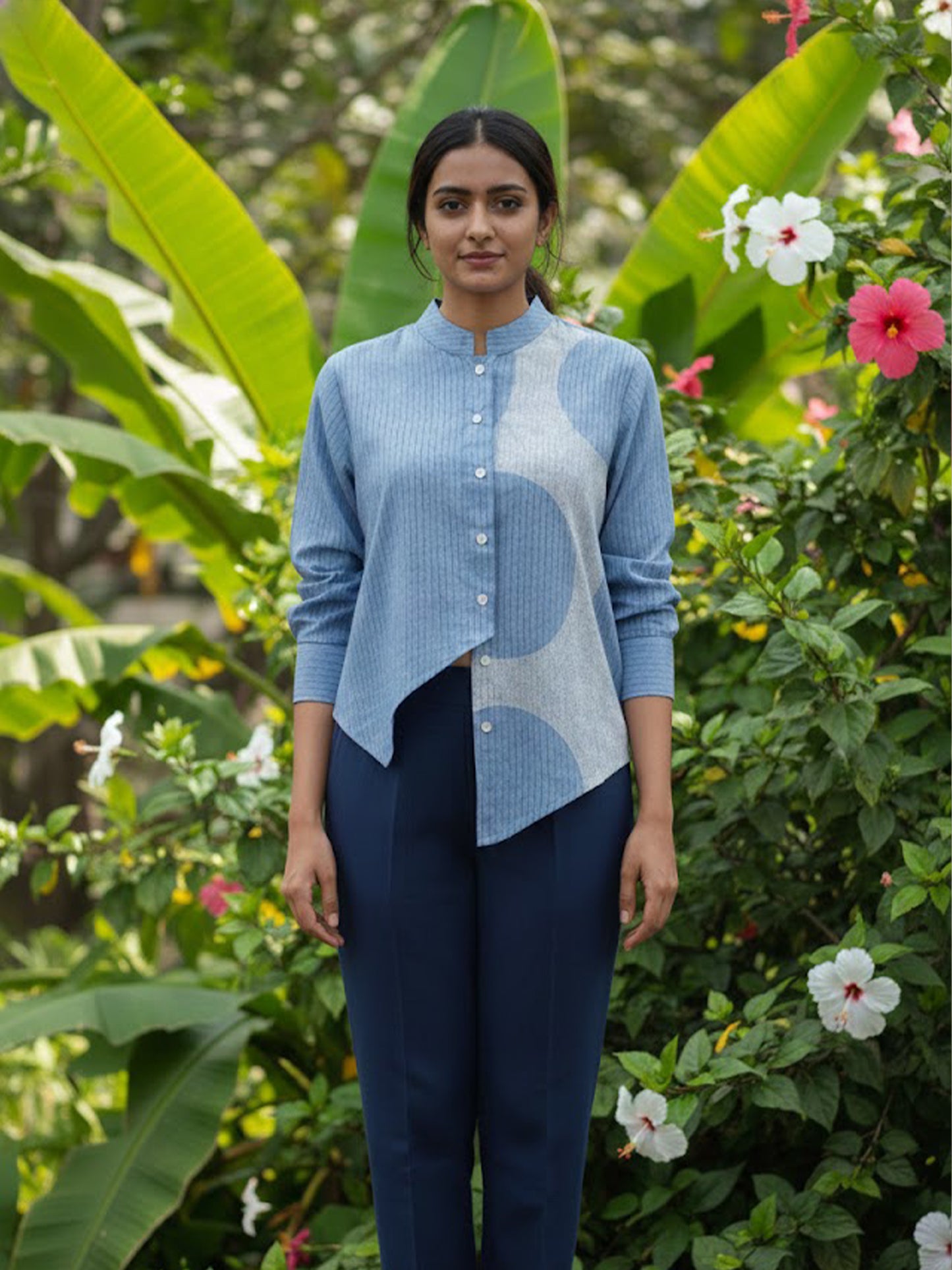 Polka Asymmetric shirt