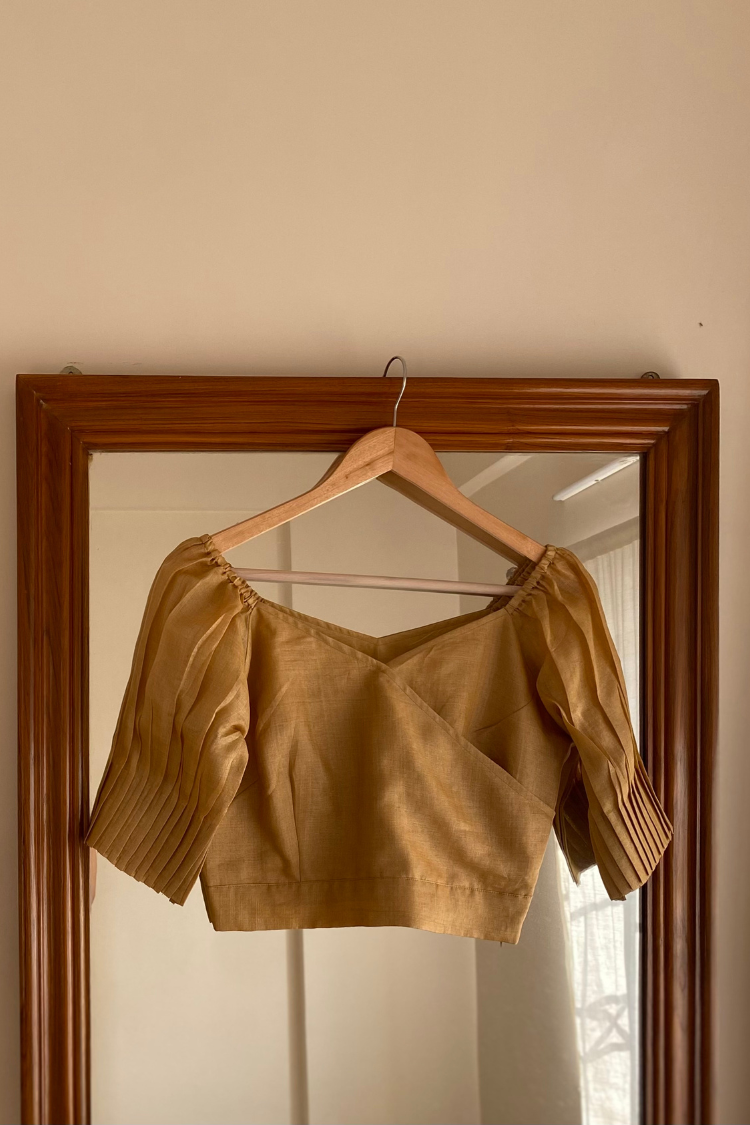 Baani Wrap Style Blouse- Mustard