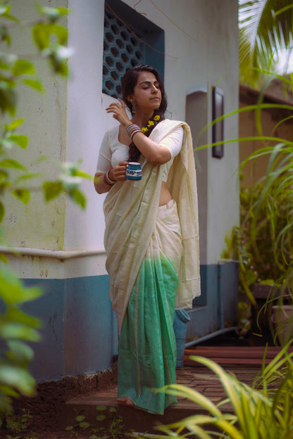 Panna Chikankari Saree