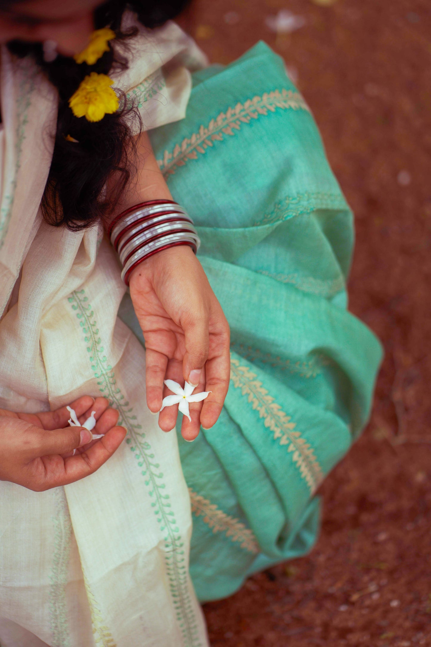 Panna Chikankari Saree