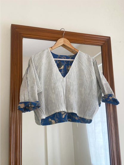 Reversible Blouse White & Blue