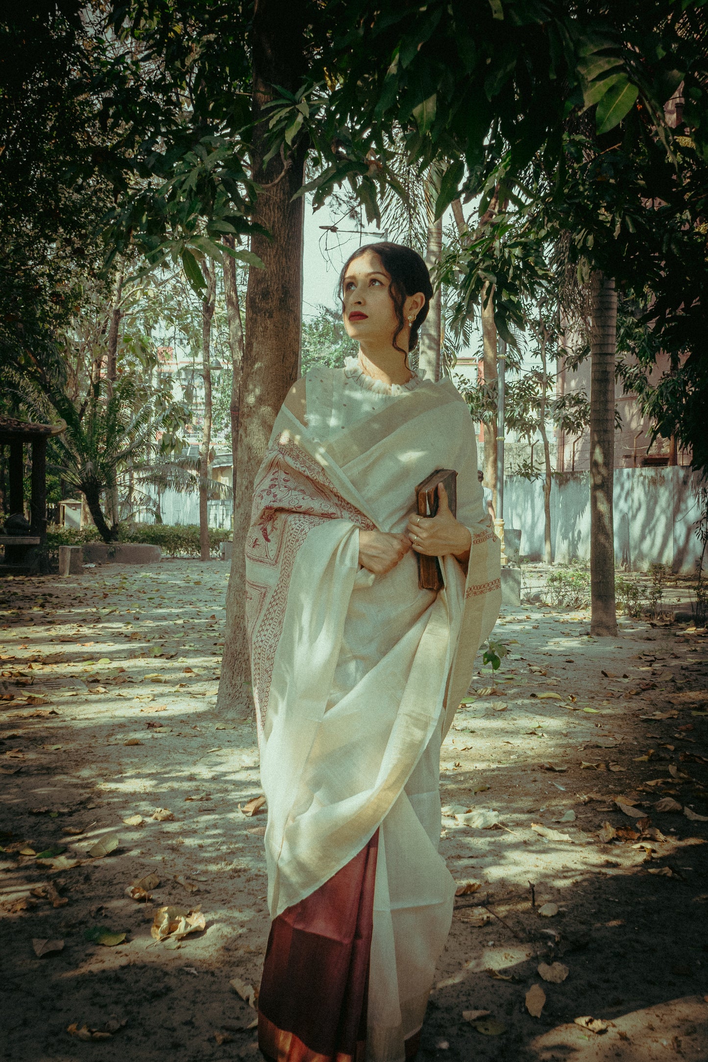 Folk saree - DEEP MAROON & KORA