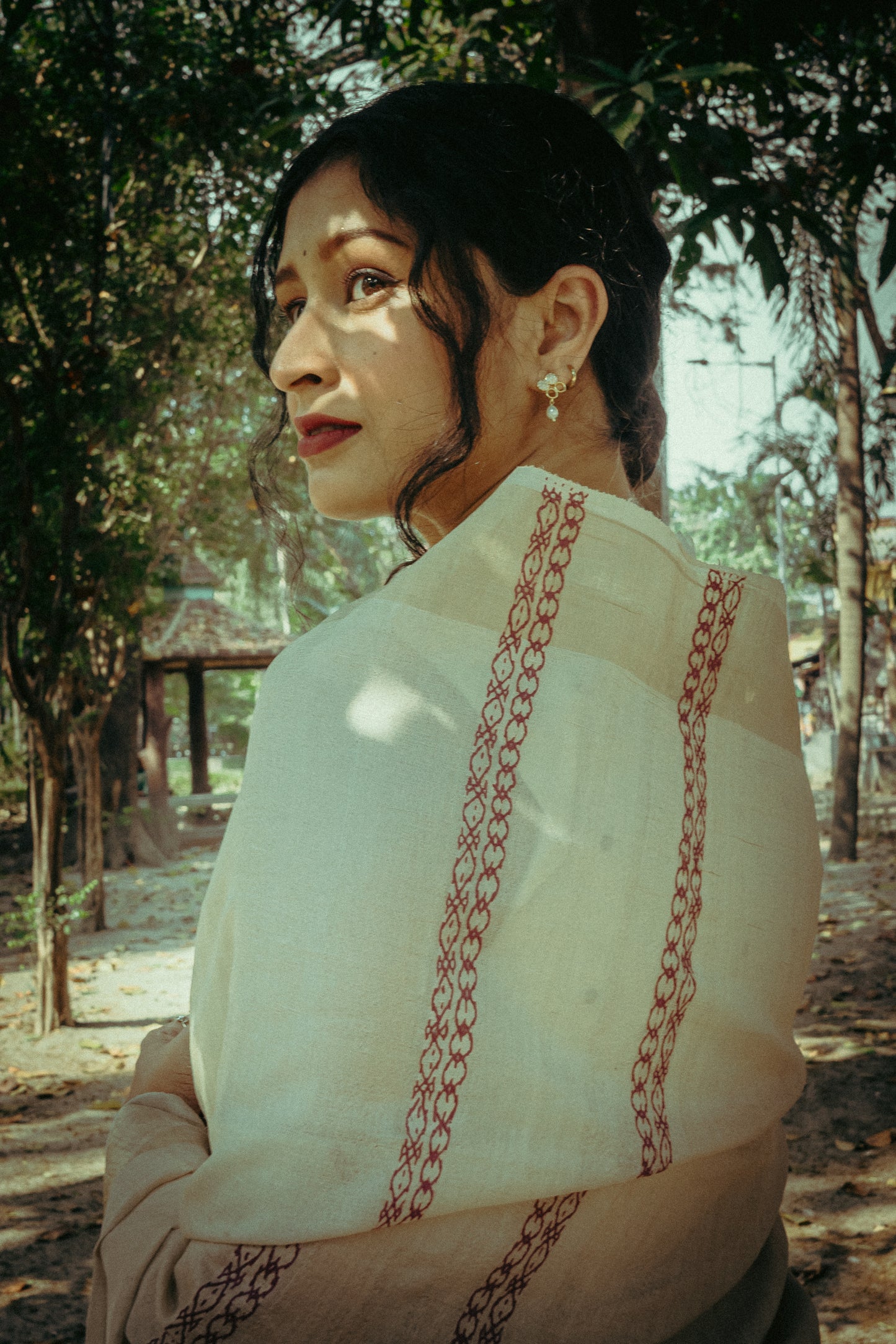 Folk saree - DEEP MAROON & KORA