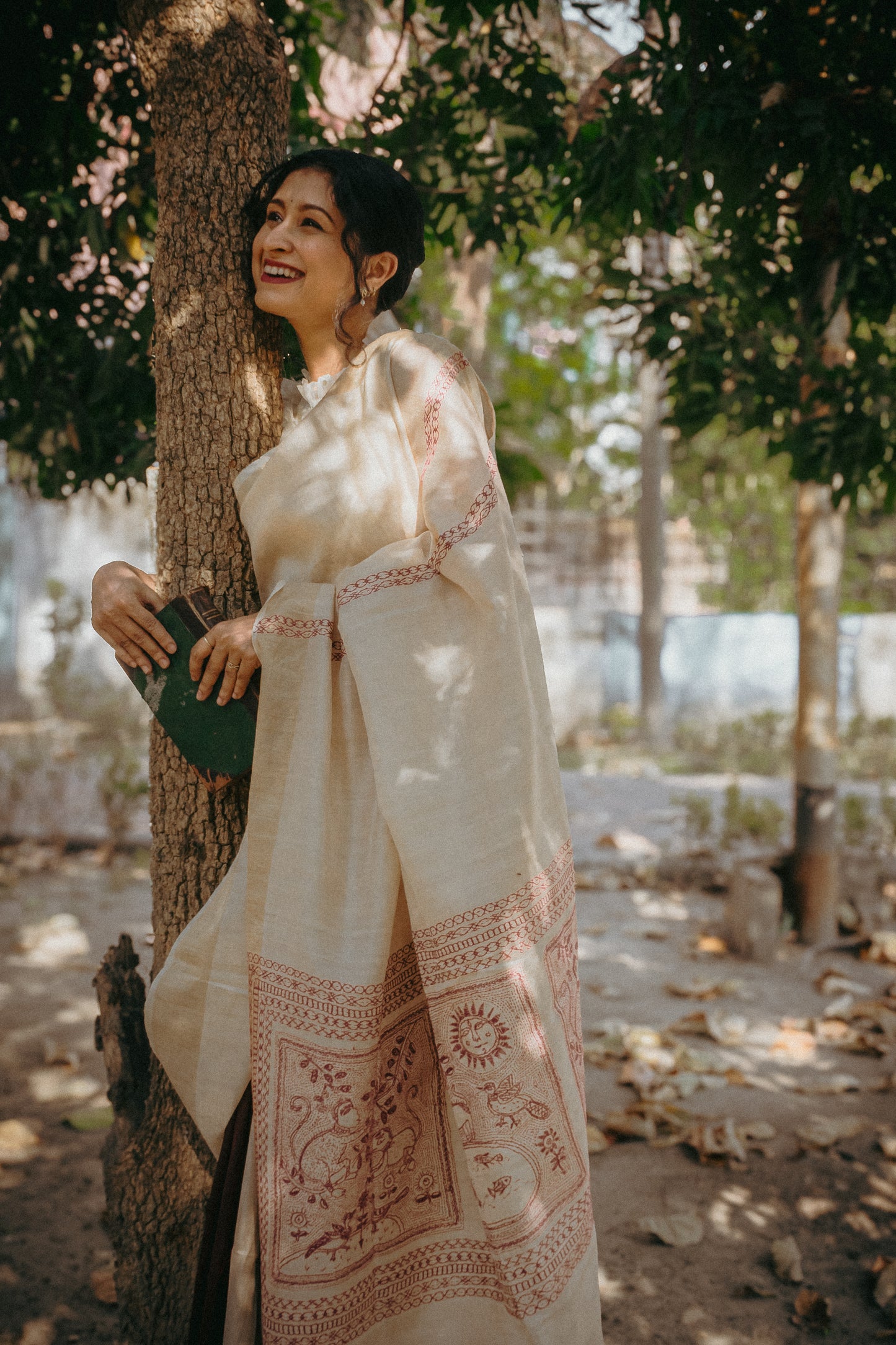 Folk saree - DEEP MAROON & KORA