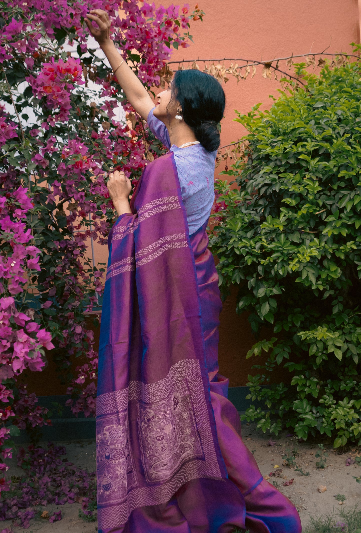 Folk saree - BERRY