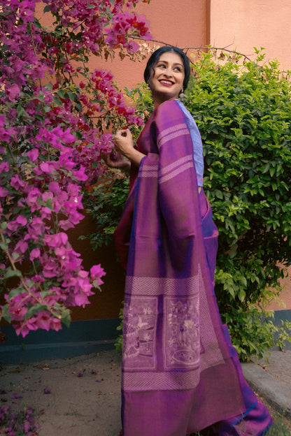 Folk saree - BERRY