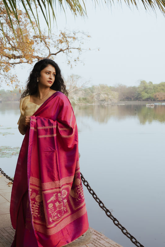 Folk Saree Pink