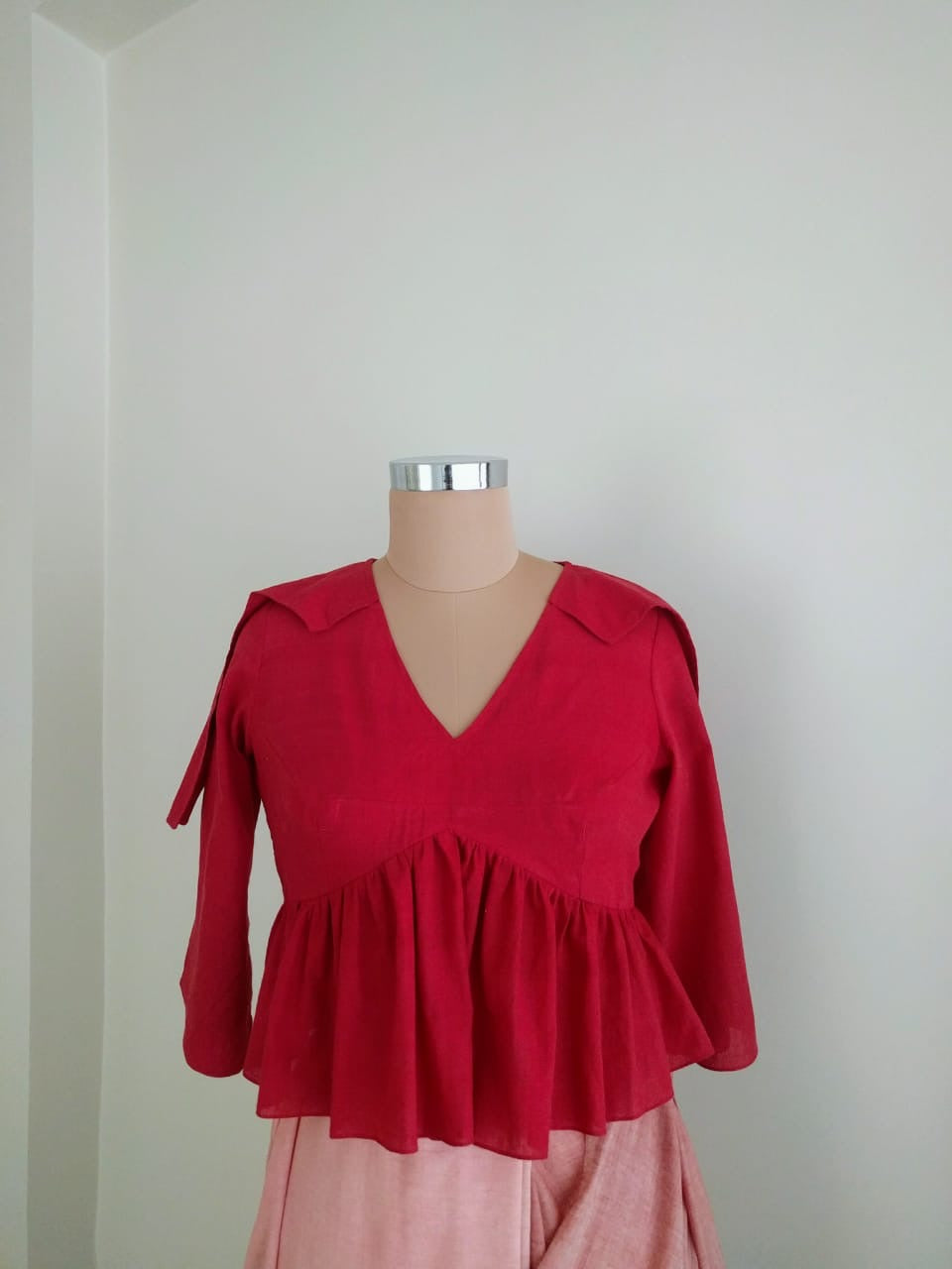 Red Peplum Blouse