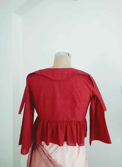 Red Peplum Blouse