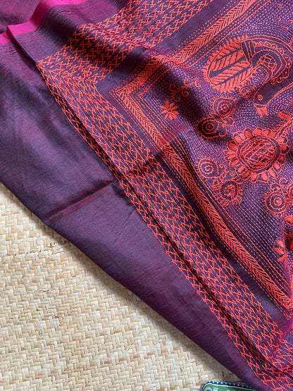 Folk Saree Plum