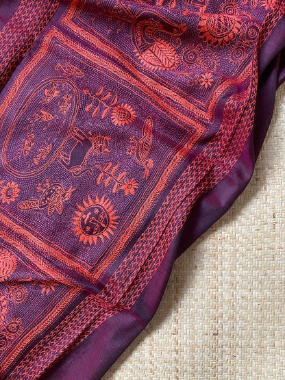 Folk Saree Plum