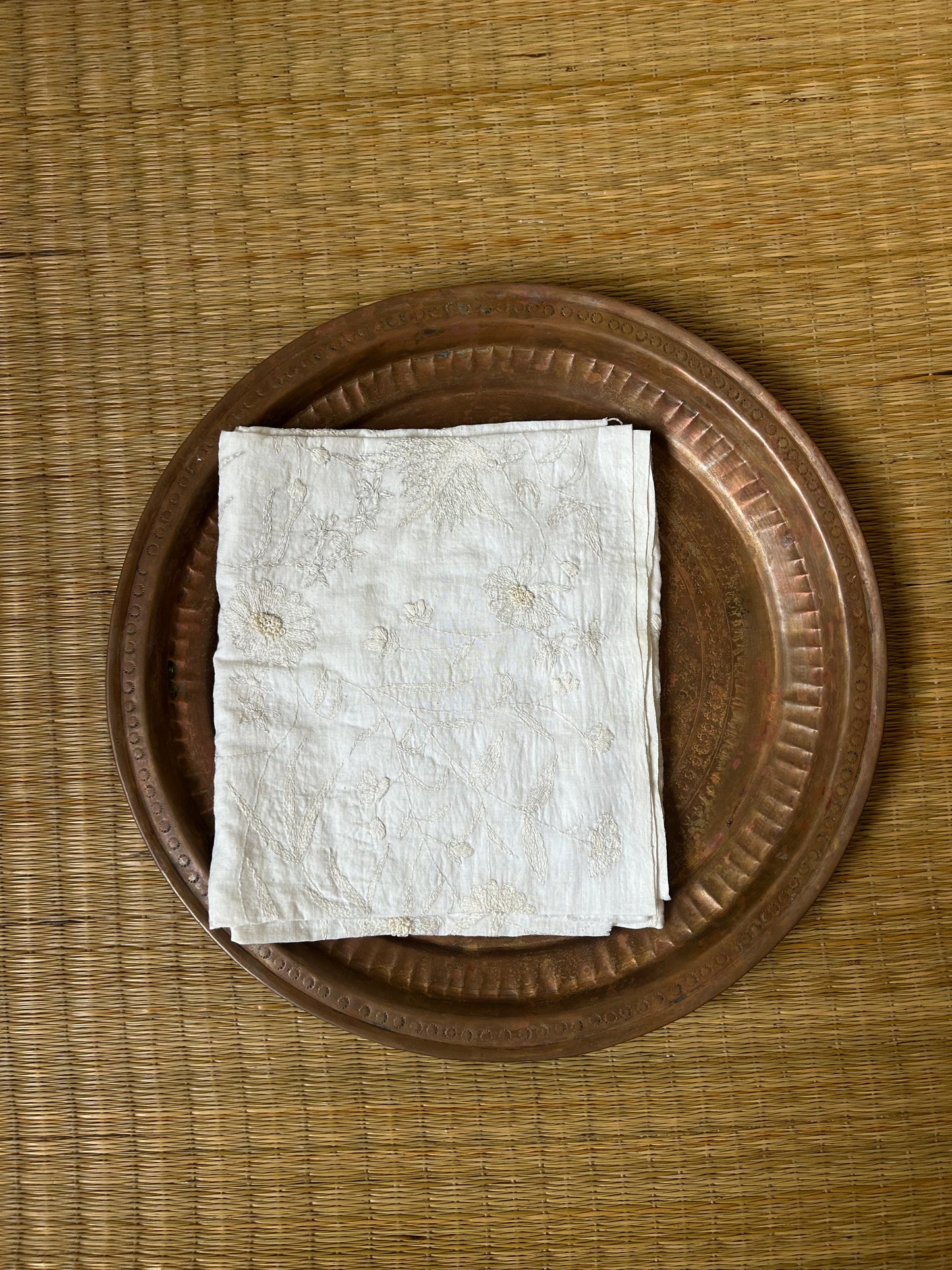 Kora Chikankari kantha scarf