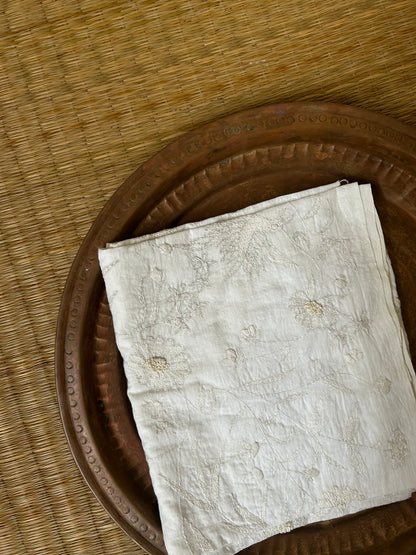 Kora Chikankari kantha scarf