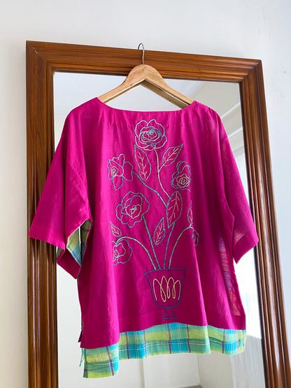 Pink Floral KHADI SET