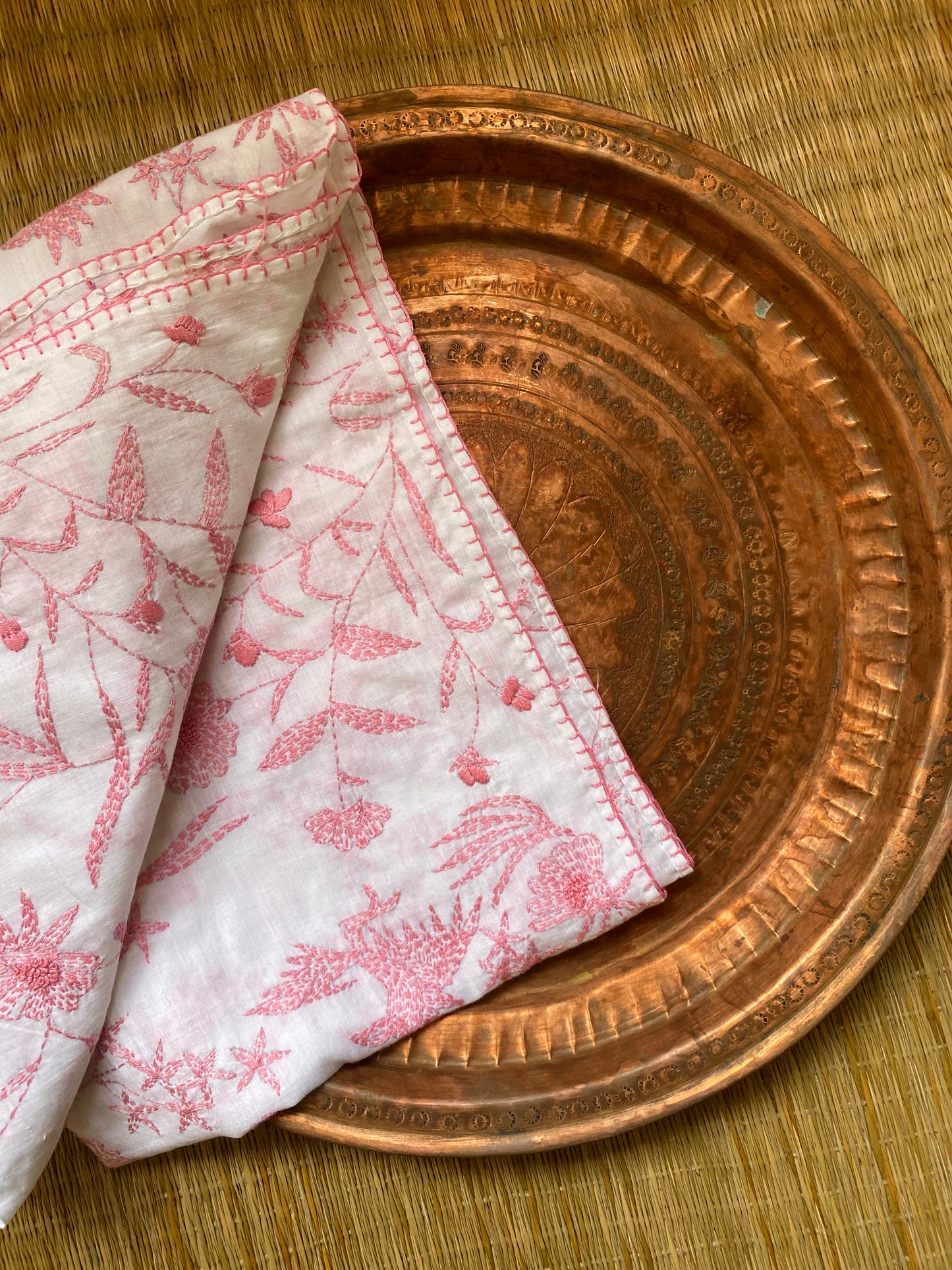Pink kantha scarf