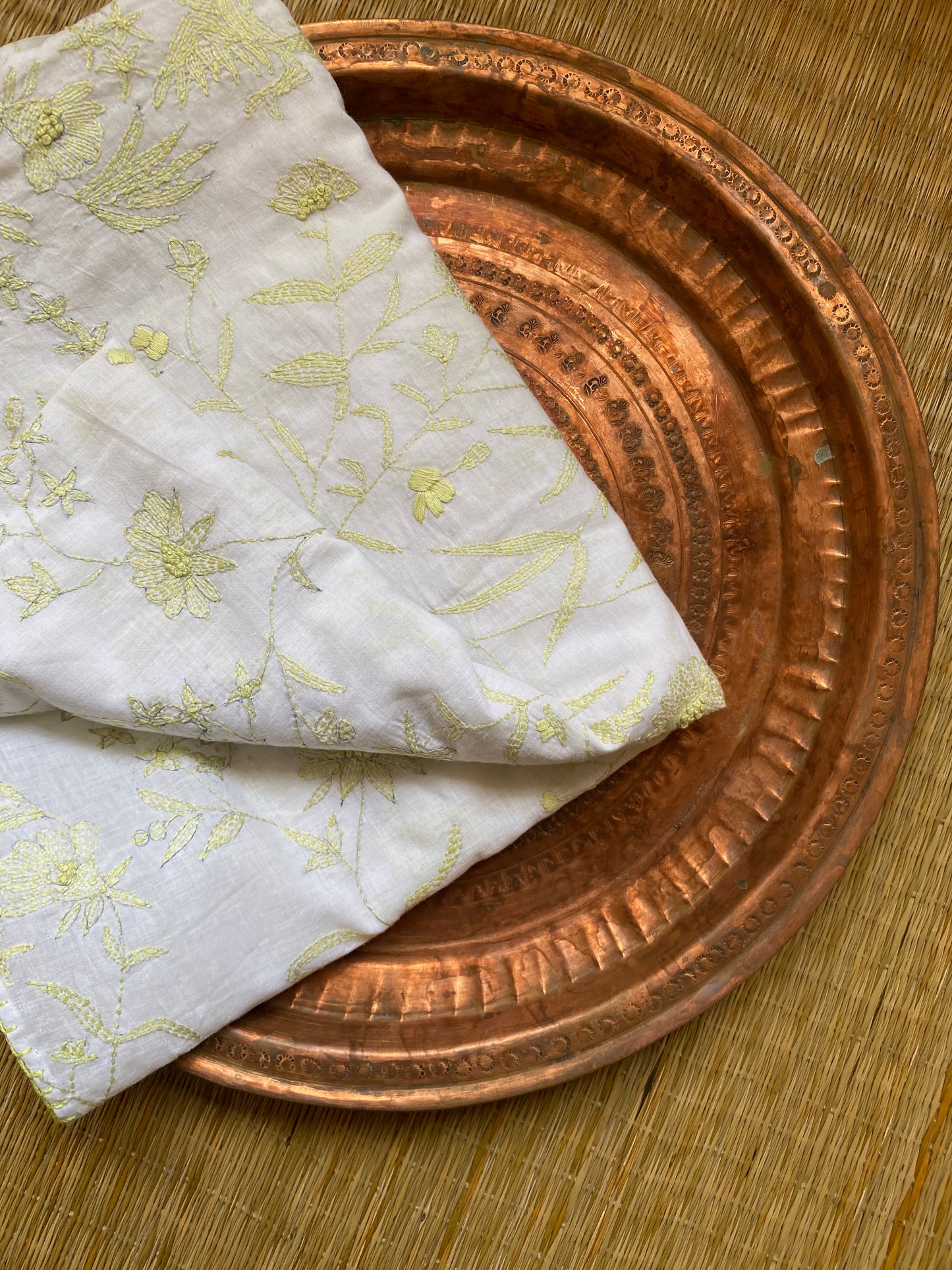 Lime kantha scarf