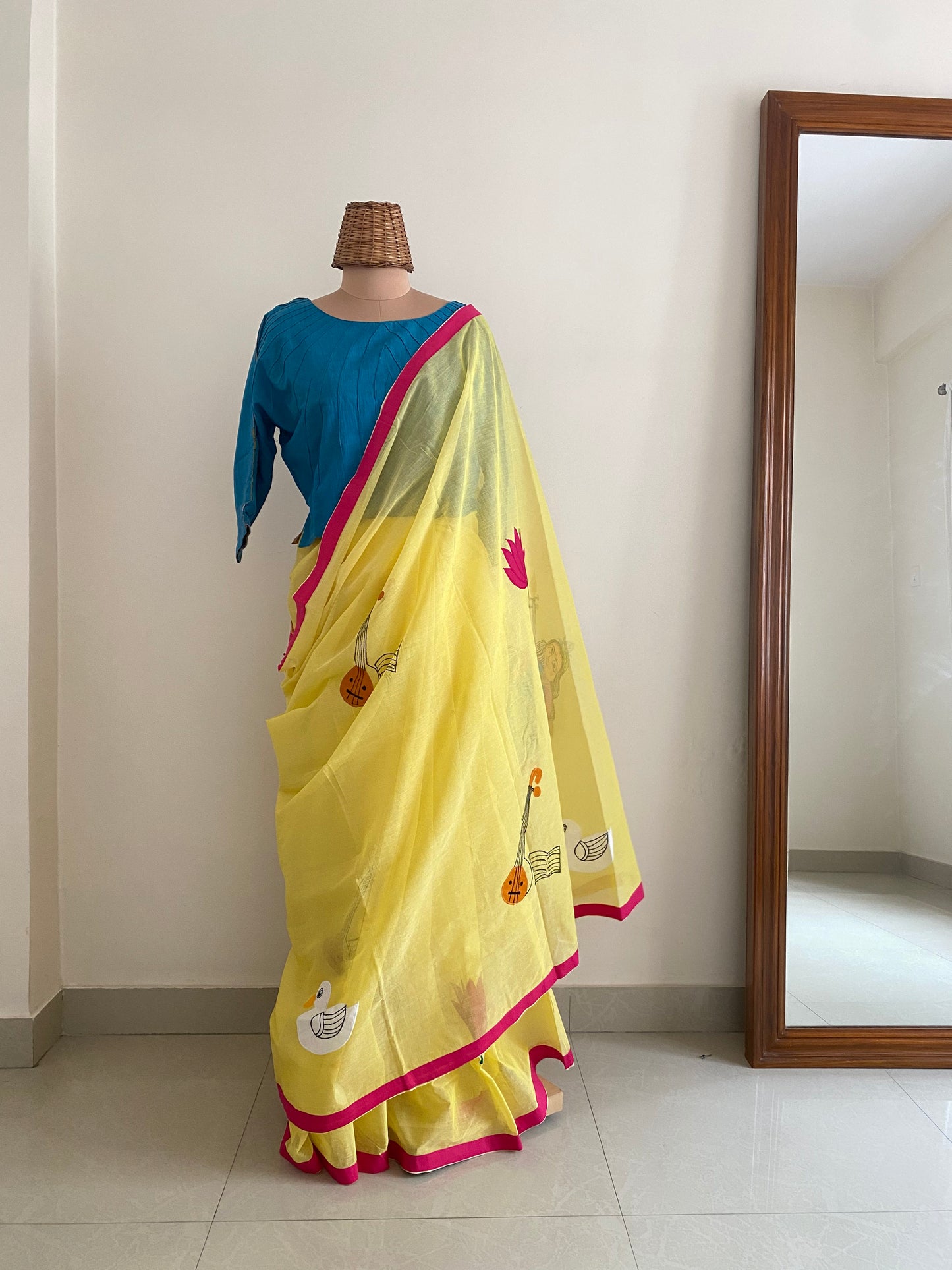 Maa Saraswati Applique saree