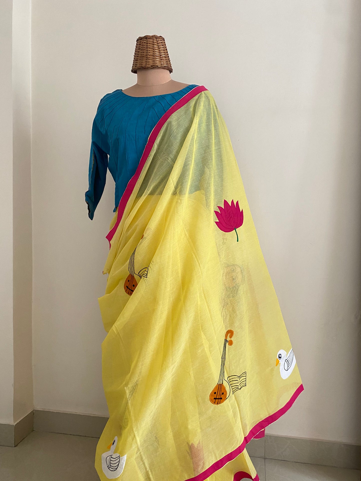 Maa Saraswati Applique saree