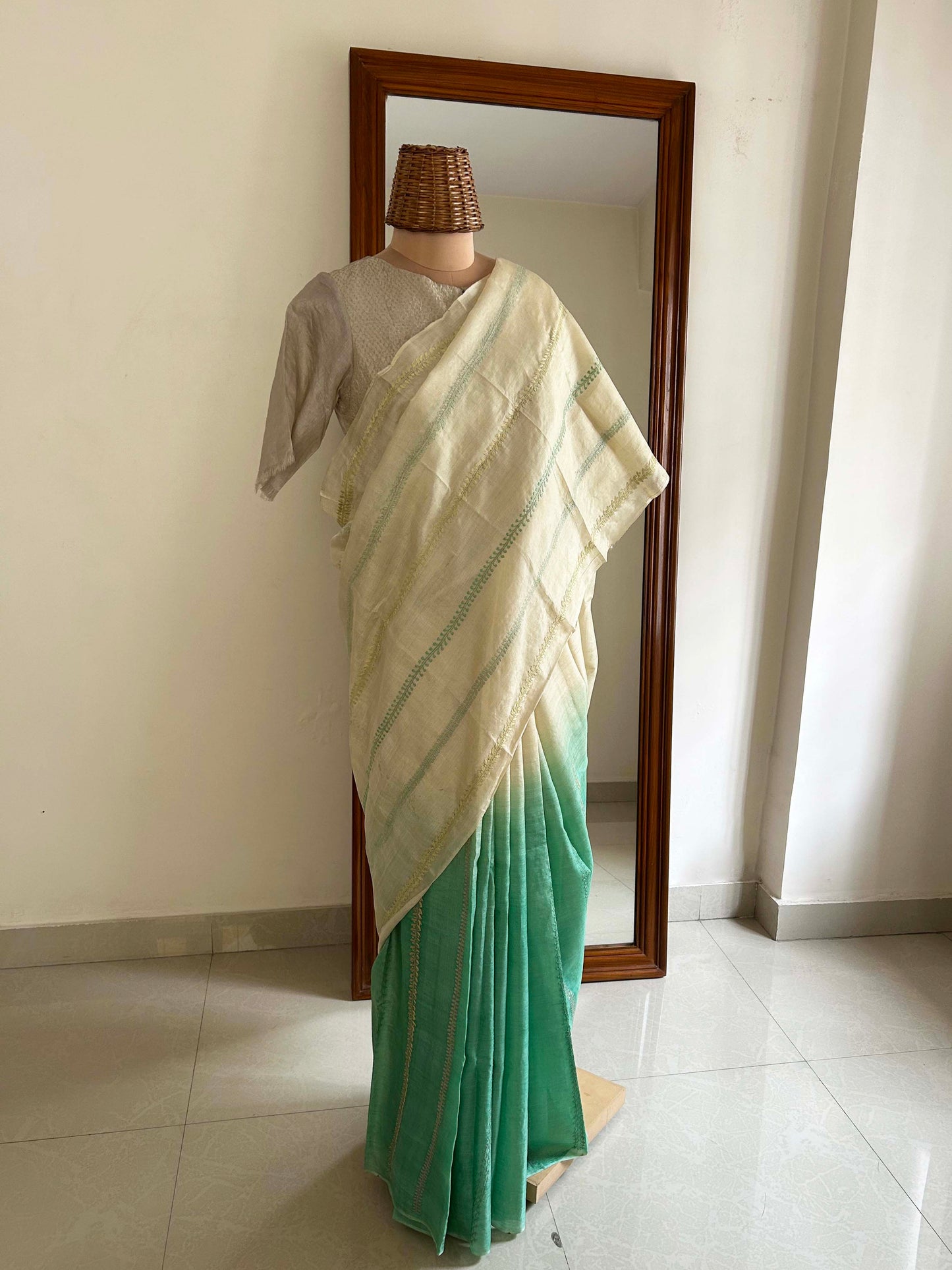 Panna Chikankari Saree