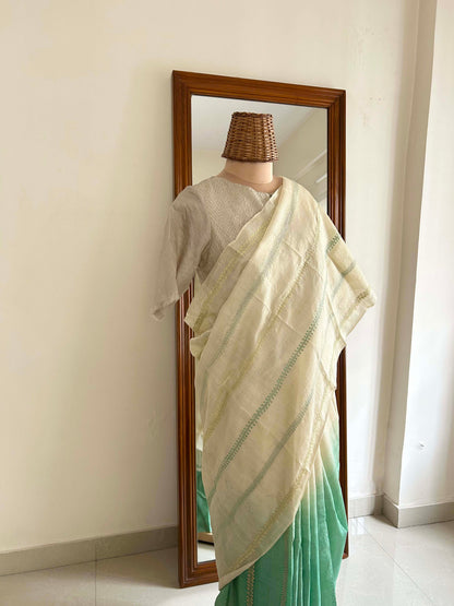 Panna Chikankari Saree