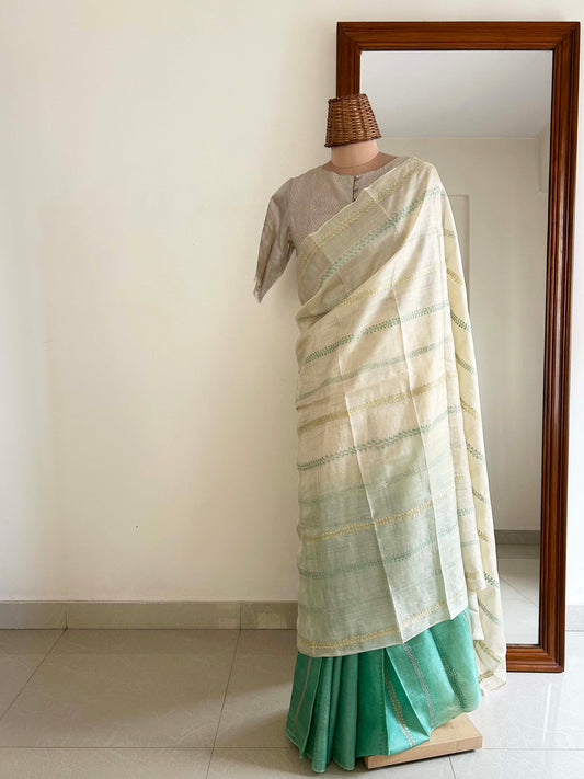 Panna Chikankari Saree