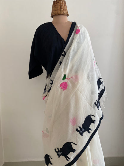 Nandi Applique Saree