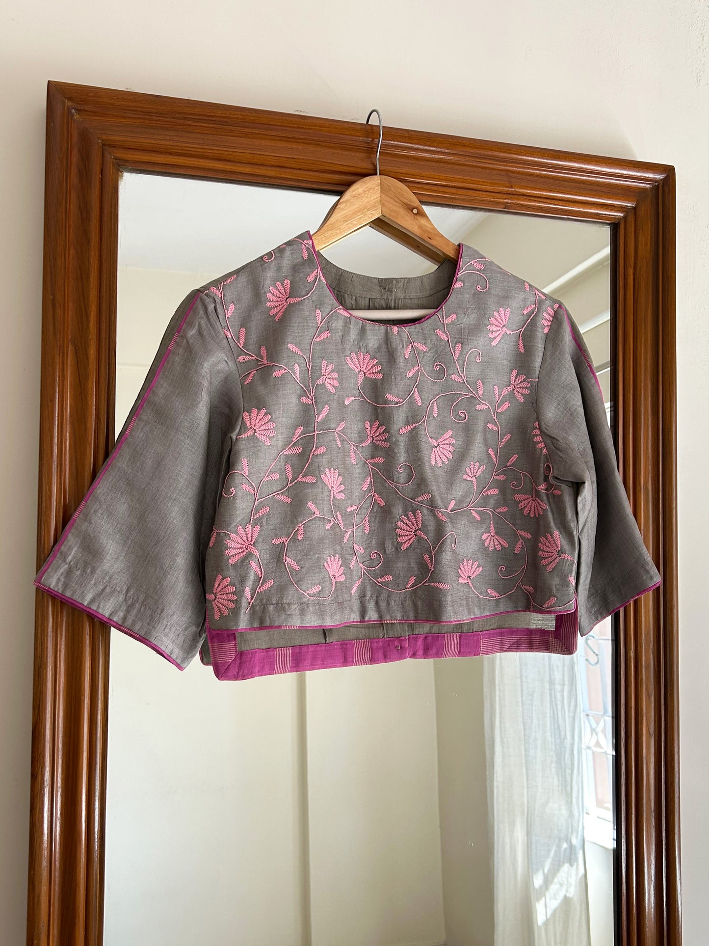 Chikankari silk Blouse